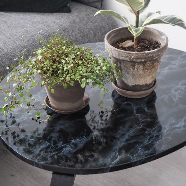 Marmor svart/blå kontaktplast