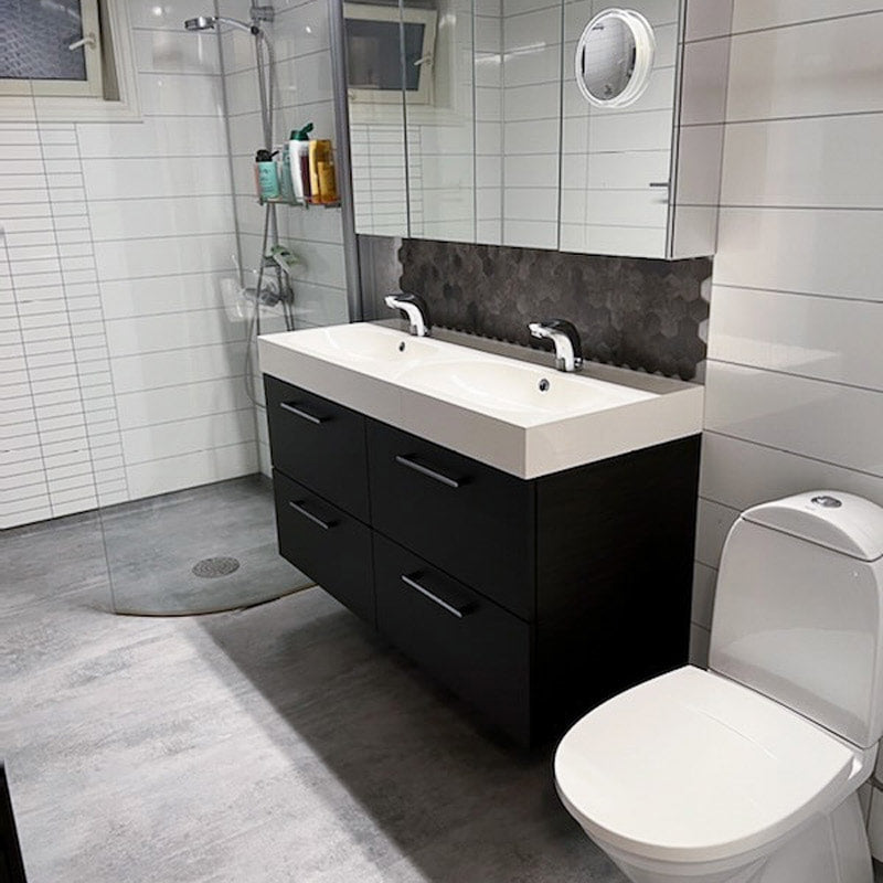 Hexagon mörkgrå betong självhäftande väggplattor