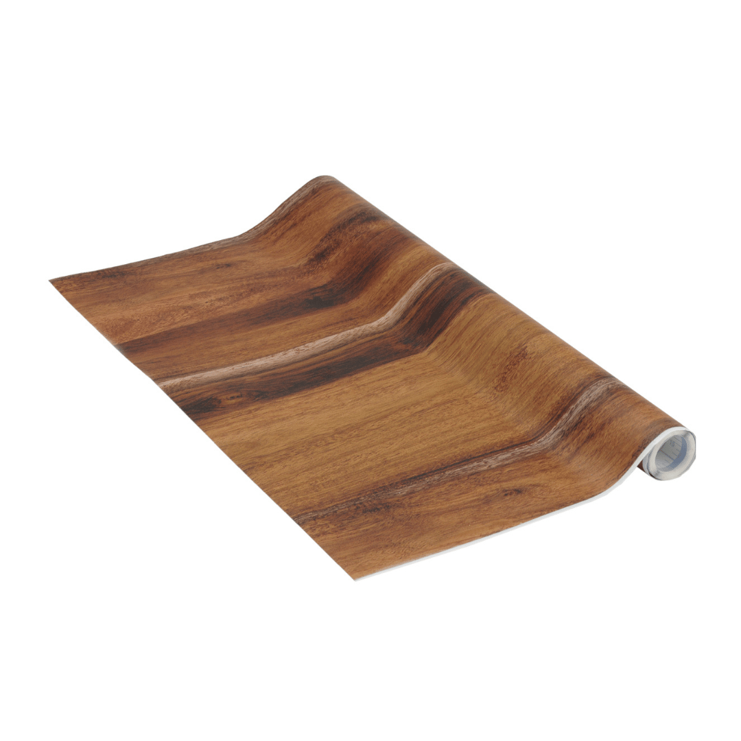 Rull med selvklebende valnøtt trefolie – slitesterk kontaktplast til vegg, bord og skap