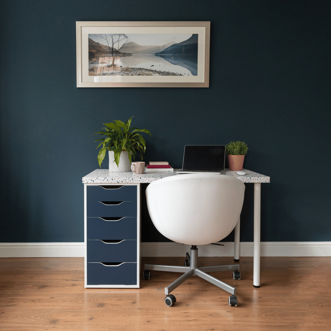 Uni matt dämpad marinblå kontaktplast