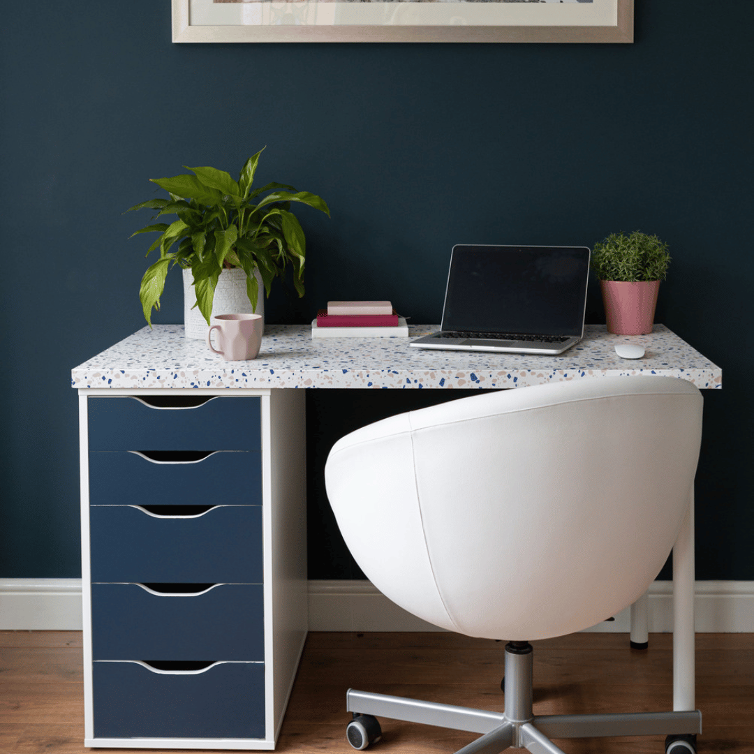 Uni matt dämpad marinblå kontaktplast