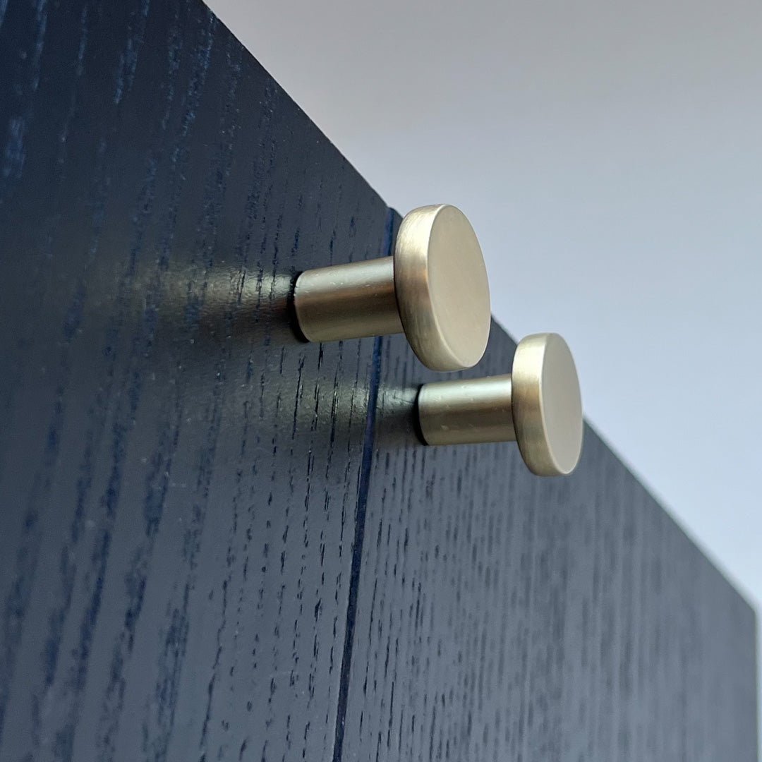 Knott, børstet messing 22 mm - Lindas Dekor