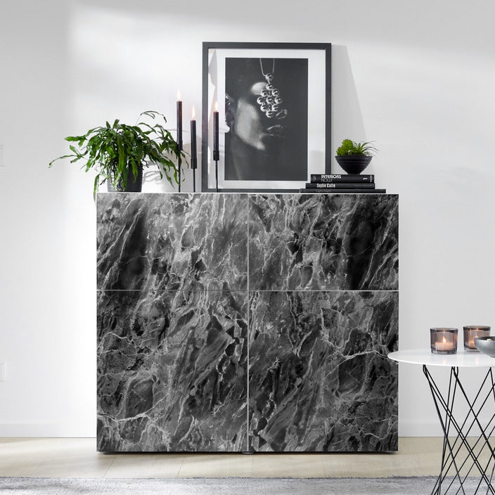 Marmor romeo svart/silver kontaktplast