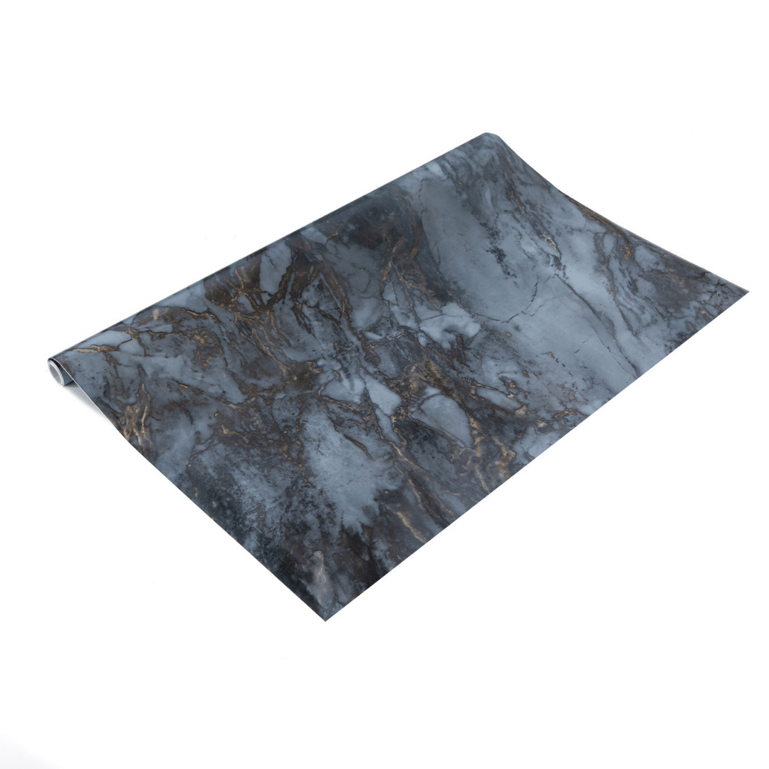 Marmor romeo blå/guld kontaktplast