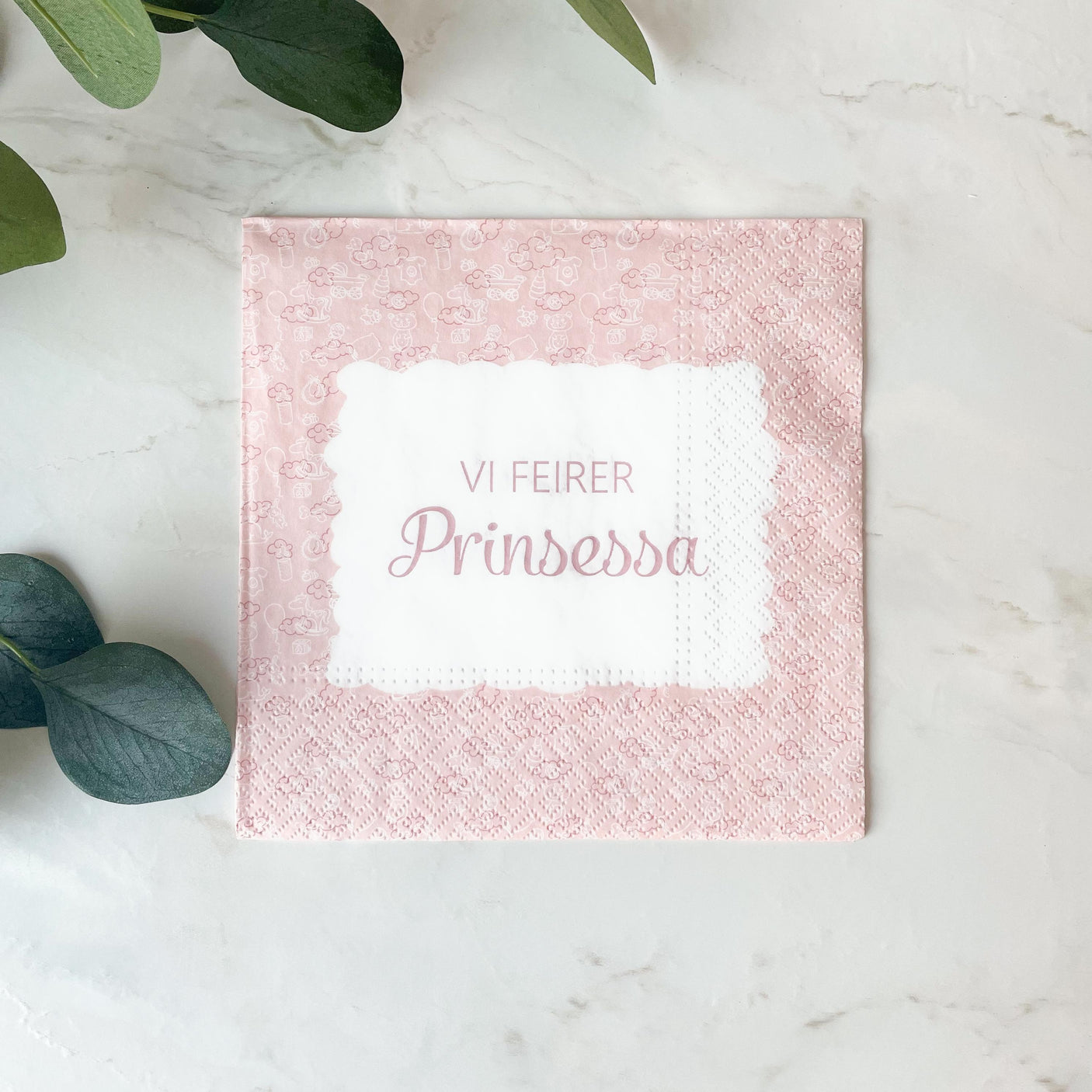 Servetter för dop, rosa 20-pk