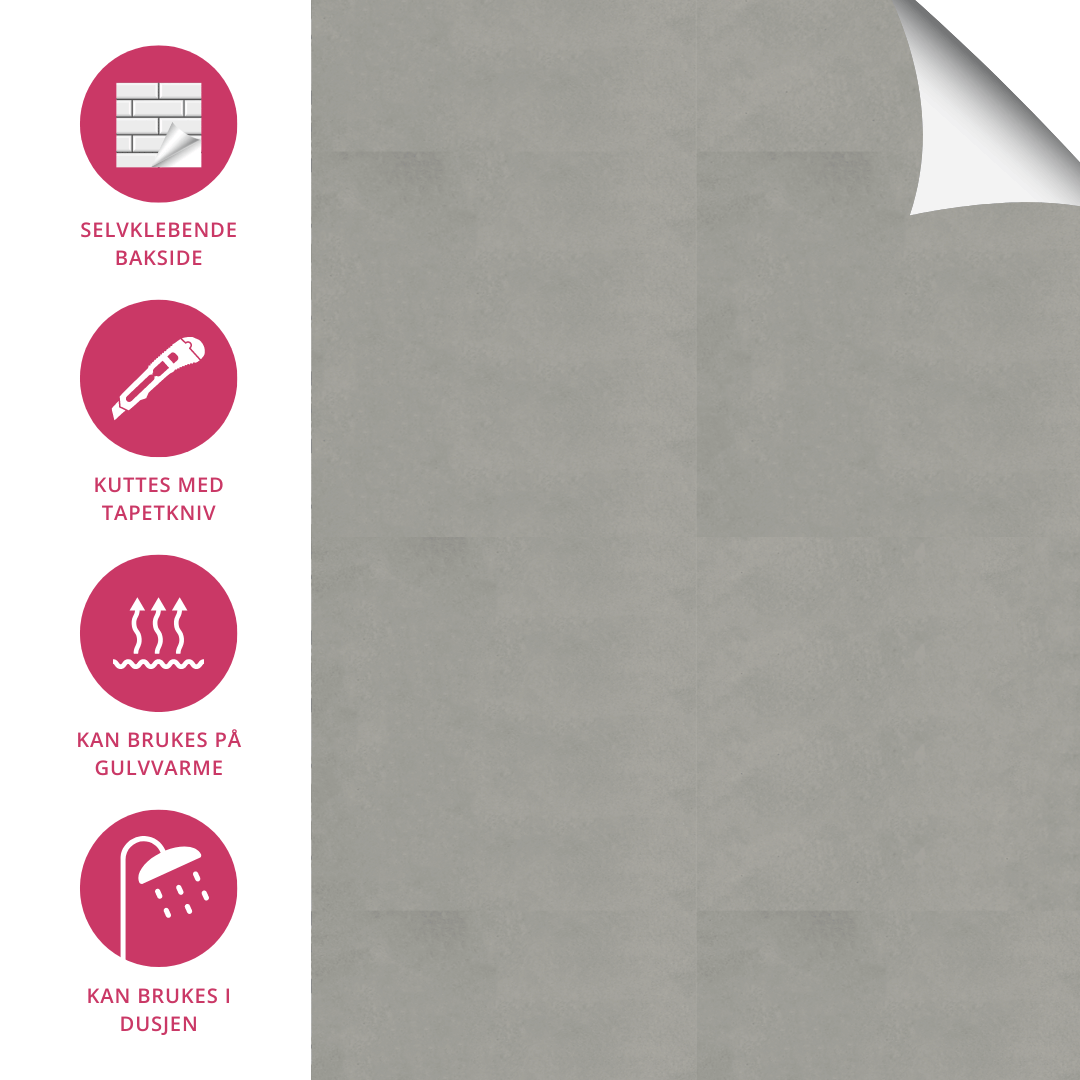 Berlin betong selvklebende fliser