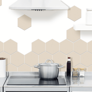 Hexagon beige självhäftande väggplattor 20-pk