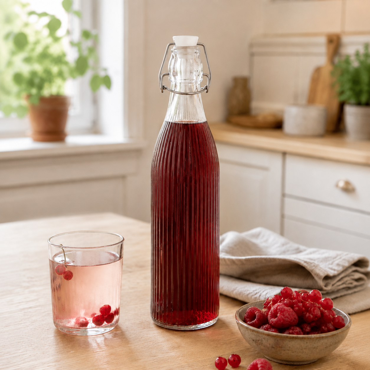 Trivelig og lun flaske, perfekt for sylting eller produksjon av saft 