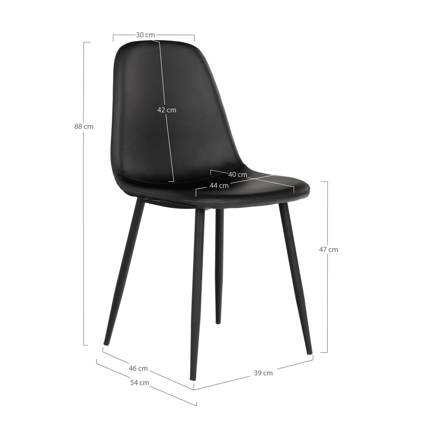 2-pk House Nordic Stockholm spisestol sort