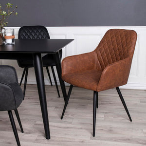 2-pk Harbo spisestol brun PU-skinn