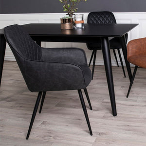 2-pk Harbo spisestol sort PU-skinn