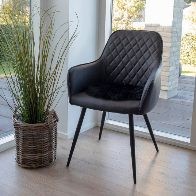 2-pk Harbo spisestol sort PU-skinn