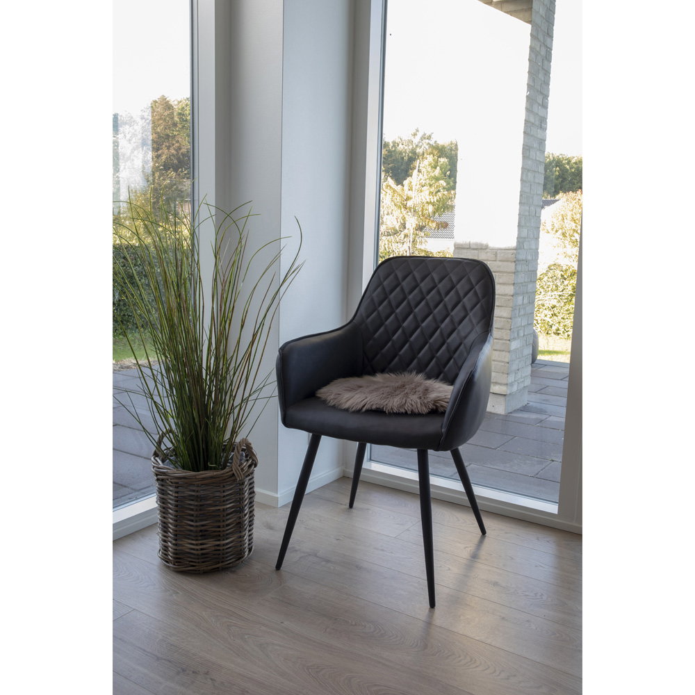 2-pk Harbo spisestol sort PU-skinn