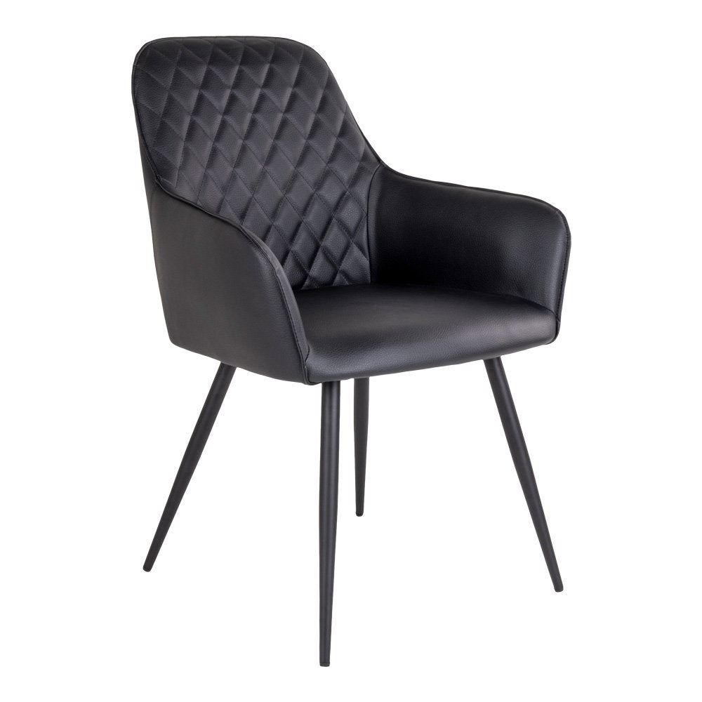 2-pk Harbo spisestol sort PU-skinn