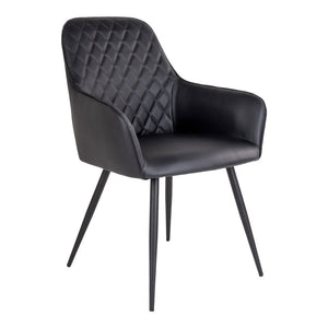 2-pk Harbo spisestol sort PU-skinn