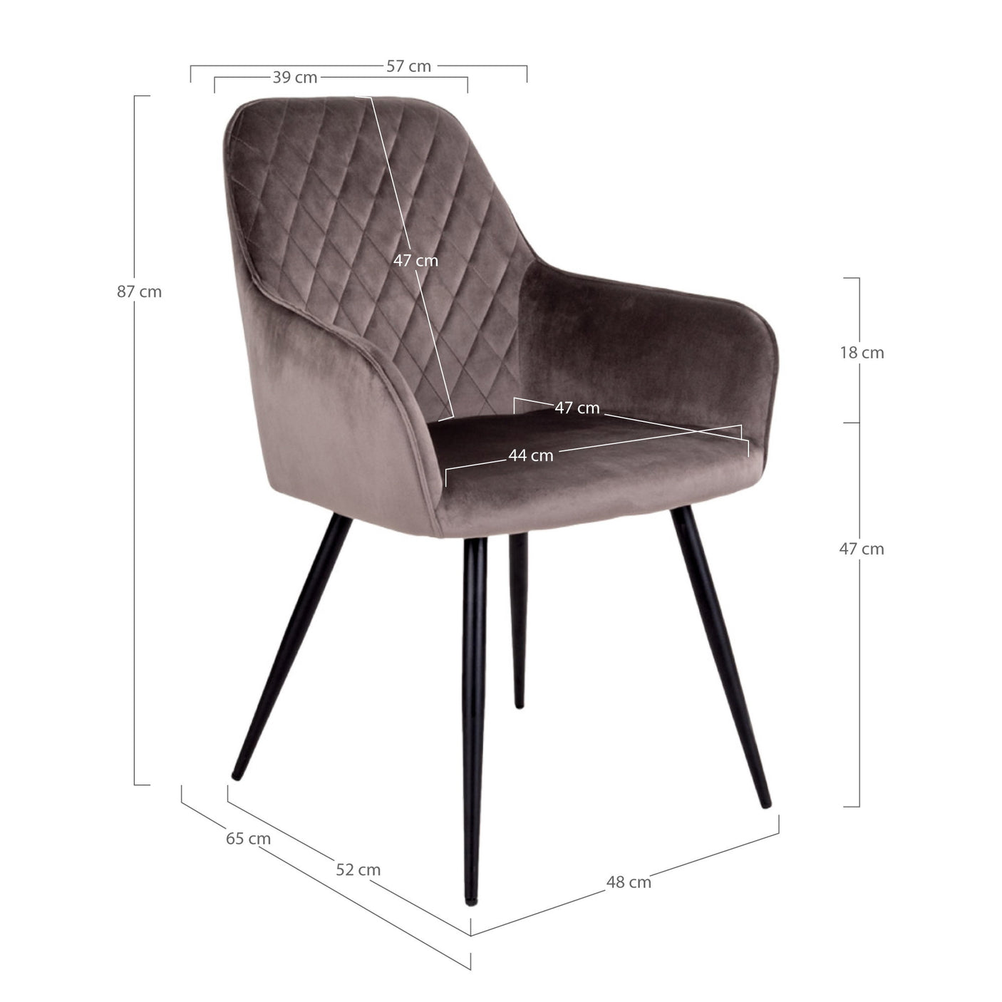 2-pk Harbo spisestol lys brun velur