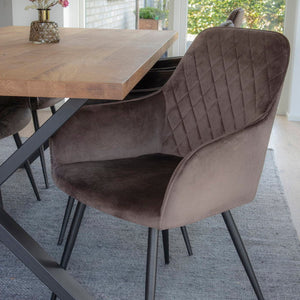 2-pk Harbo spisestol lys brun velur
