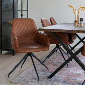 Harbo dreibar spisestol brun PU-skinn