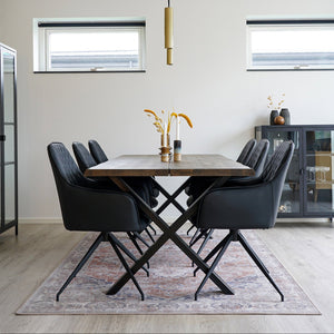 Harbo dreibar spisestol sort PU-skinn