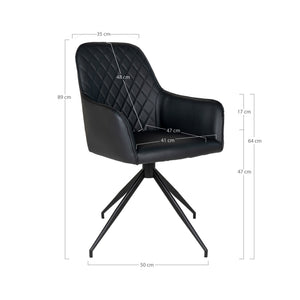 Harbo dreibar spisestol sort PU-skinn
