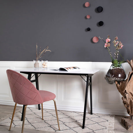 2-pack Geneve sammetsrosa/mässingsmatsalsstol