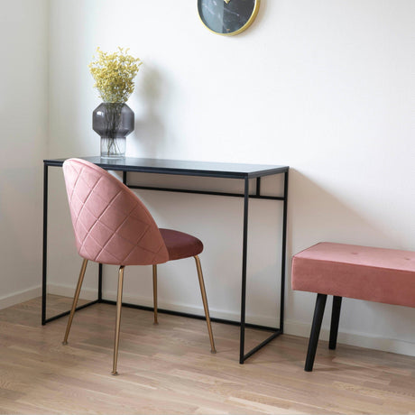 2-pack Geneve sammetsrosa/mässingsmatsalsstol