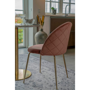 2-pk House Nordic Geneve velvet rosa/messing spisestol