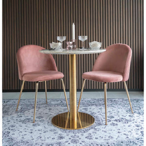 2-pk House Nordic Geneve velvet rosa/messing spisestol