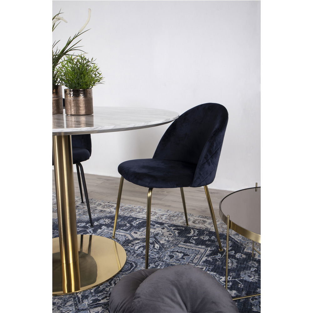 2-pk House Nordic Geneve velvet blå spisestol