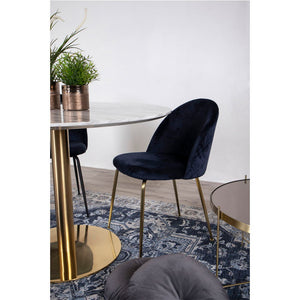 2-pk House Nordic Geneve velvet blå spisestol
