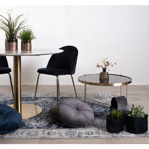 2-pk House Nordic Geneve velvet blå spisestol