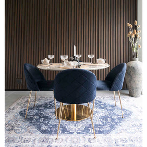 2-pk House Nordic Geneve velvet blå spisestol