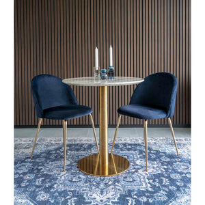 2-pk House Nordic Geneve velvet blå spisestol