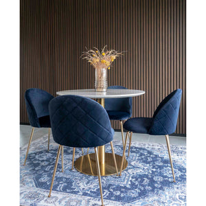 2-pk House Nordic Geneve velvet blå spisestol