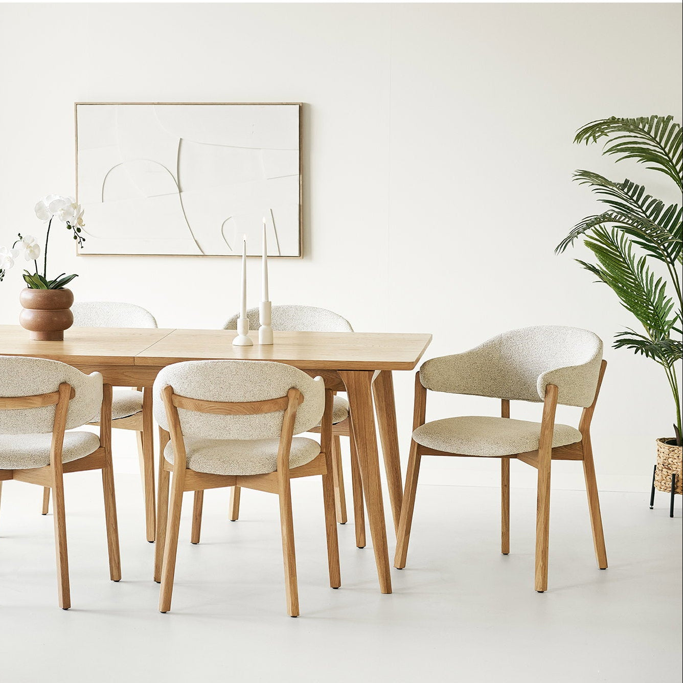 Dunkirk spisestol med armlener natur/beige