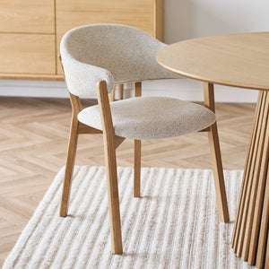 Dunkirk spisestol med armlener natur/beige