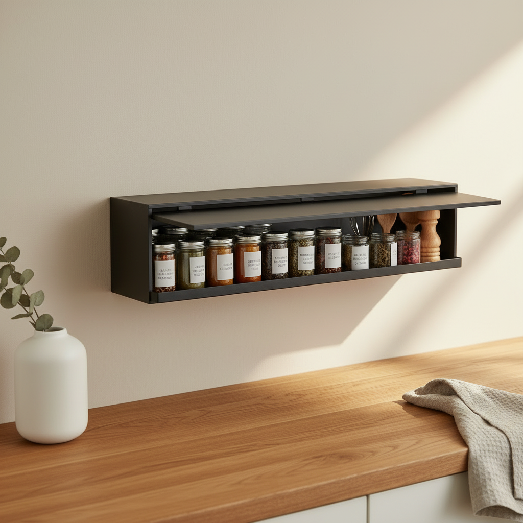 Oppbevaringsboks til vegg sort