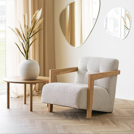 Caracas loungestol med armlener – myk beige tone