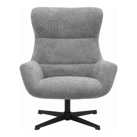 Ergonomisk Besica Lounge stol i mørk grå med høy rygg – frontperspektiv