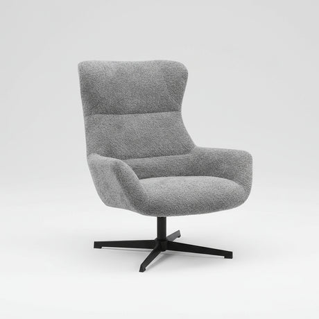 Besica Lounge stol i mørk grå med svingfunksjon – frontbilde