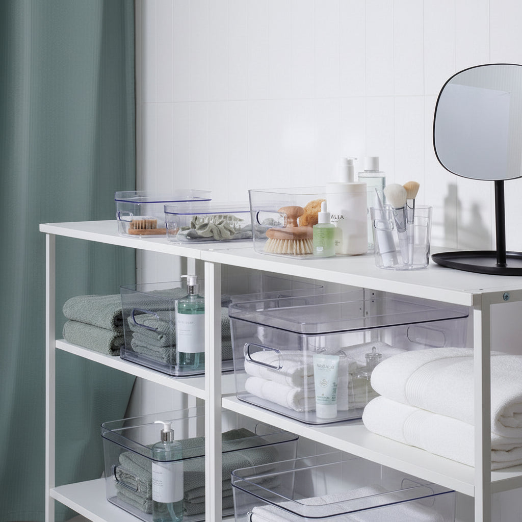 Transparent lokk til organisering i skuffer og skap