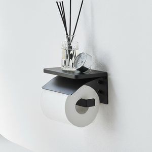 Veggmontert toalettpapirholder sort