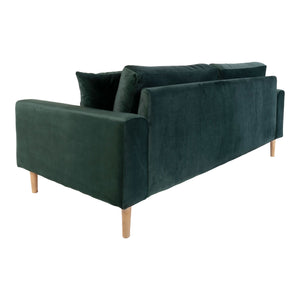Måltegning av Lido 2,5 seters sofa i mørkegrønn velur