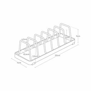 Tallerkenstativ sort 32 x 11 x 9 cm - Lindas Dekor