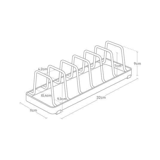 Tallerkenstativ sort 32 x 11 x 9 cm - Lindas Dekor