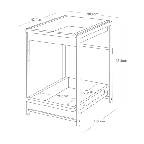 Lagringsløsning i sort for trange rom og underskap.