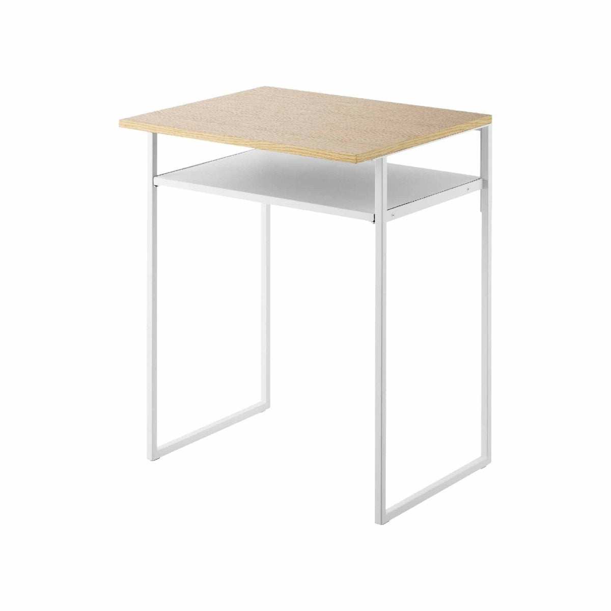 Sidebord med treplate og uttrekkbar hylle hvit 53 x 45 x 66,8 cm - Lindas Dekor