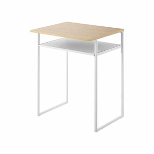 Sidebord med treplate og uttrekkbar hylle hvit 53 x 45 x 66,8 cm - Lindas Dekor