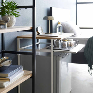 Sidebord med treplate og uttrekkbar hylle hvit 53 x 45 x 66,8 cm - Lindas Dekor