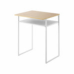 Sidebord med treplate och utdragbar hylla vit 53 x 45 x 66,8 cm